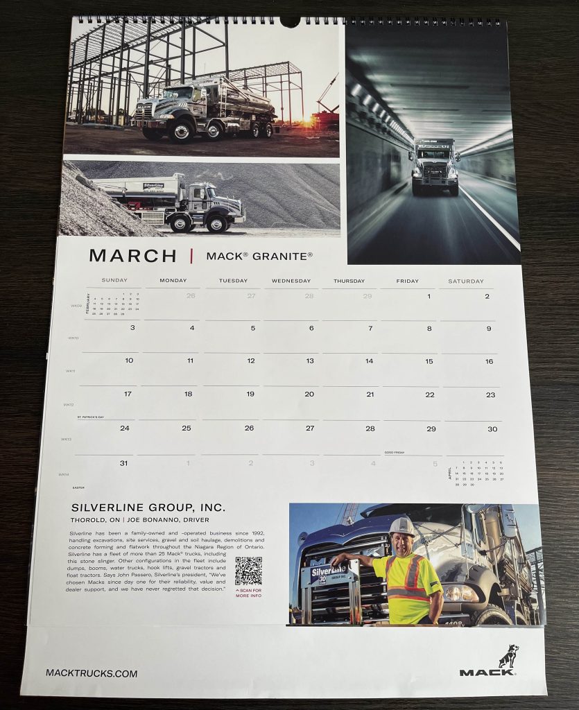 Silverline Group Wins Spot in Mack 2024 Calendar SilverLine Group inc.